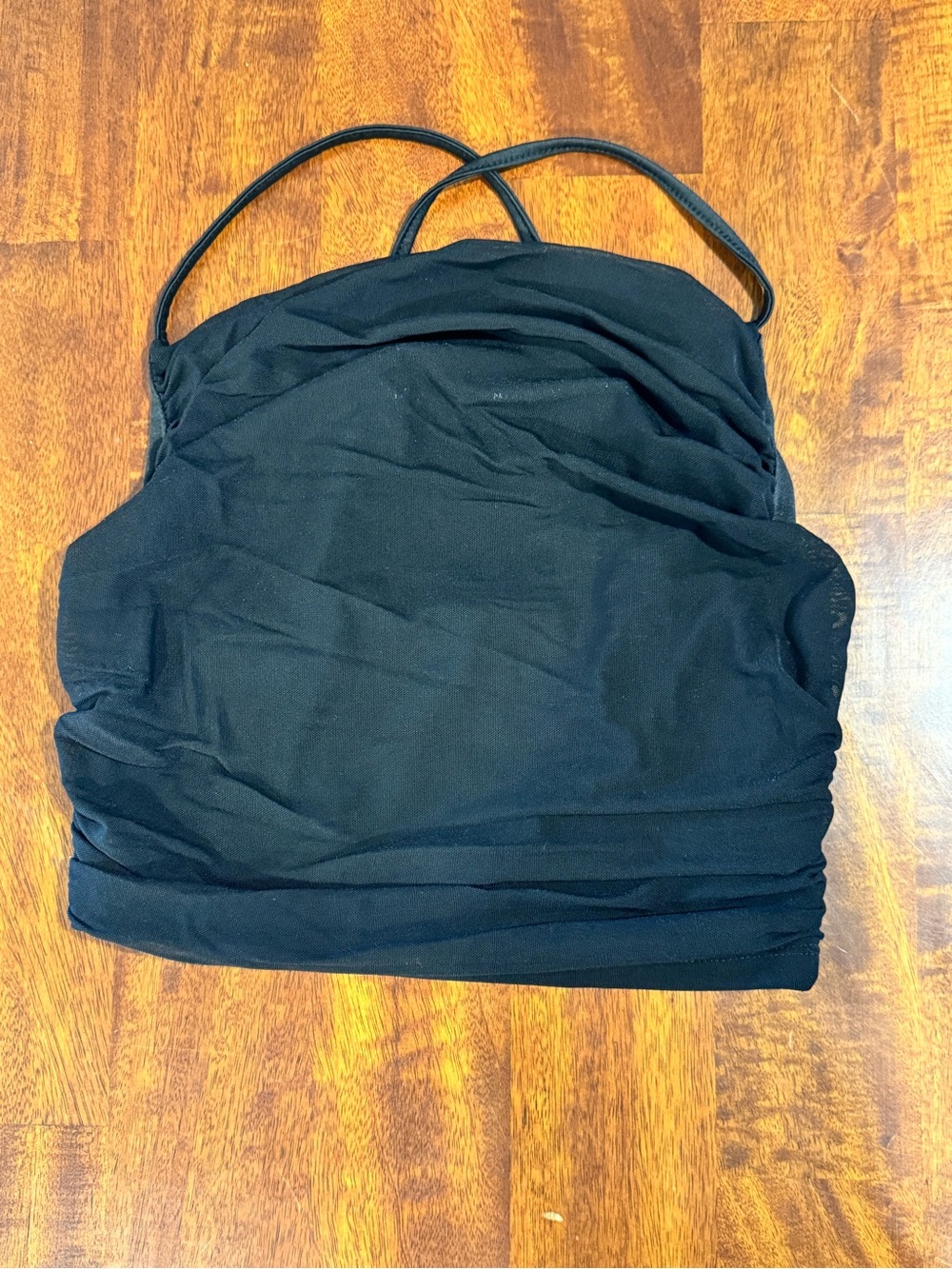 SHEIN Black Ruched Crop Top
